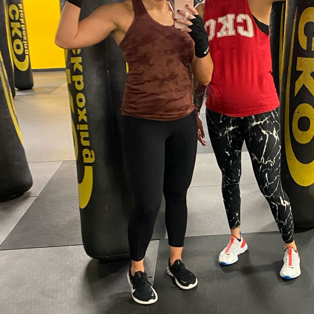 Athleta Seamless Momentum Tank Brown Camo